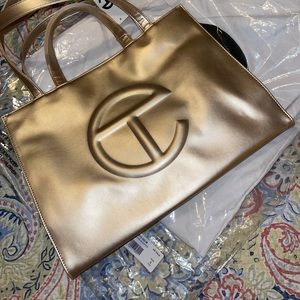 Medium Gold Shopping Bag